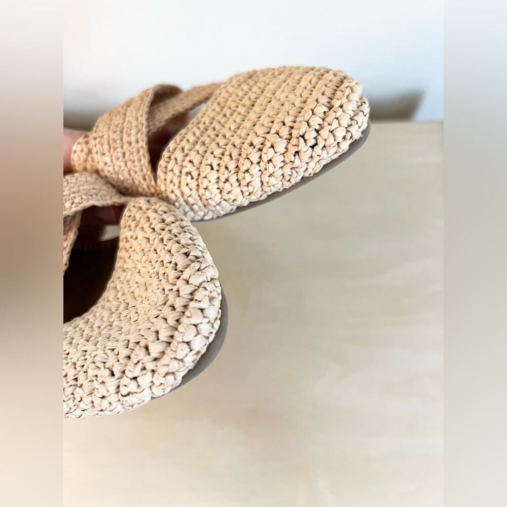 Marea by Liz joy NWOB round toe straw knit slides sandals minimalist neutral - Picture 7 of 7
